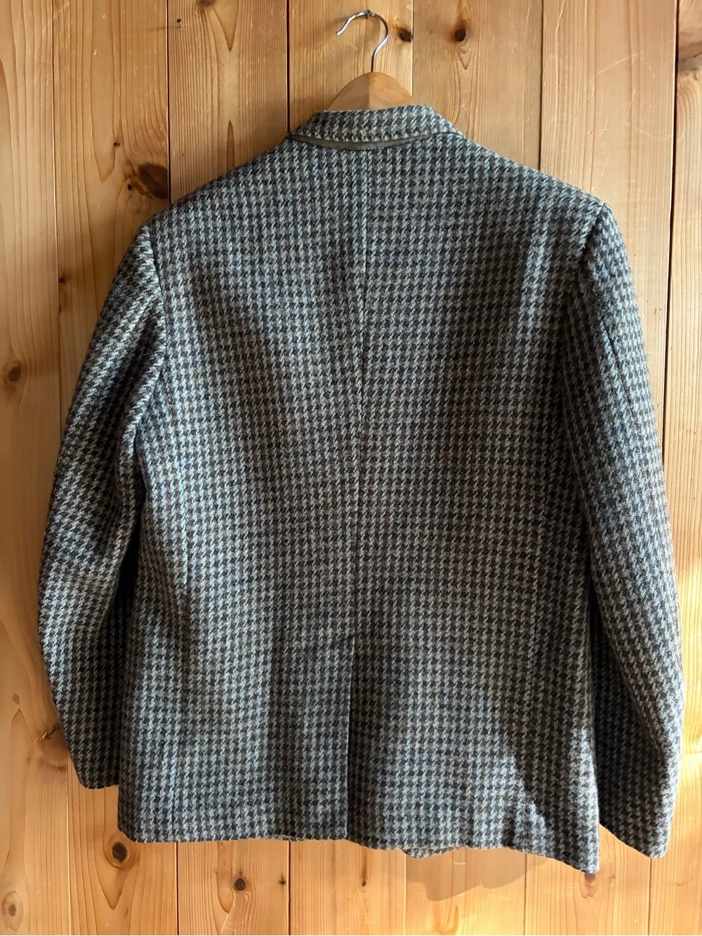 HARRIS TWEED Vintage Houndstooth Scotland Wool Sport Coat Jacket Blazer 40R